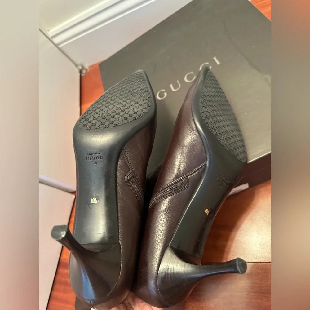 Gucci brown leather boots - Picture 3 of 6